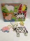 Melissa And Doug Farm Animal Fuzzy Friends Hand Crafted Wooden Textured Puzzle
