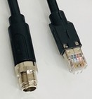 Cab-ethrj45-m12-30  Black   M12 To Rj-45 Ethernet Cable  8 Pins  X-code  30ft