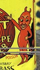 Vintage C  1920 Hot Shot Cleaner Can Tin Sign Poison Plumber Devil Satan Oddity