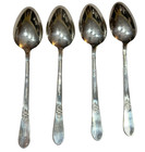 Set Of 4 Oval Soup Spoon Adoration 1847 Rogers Bros International Silver Plate
