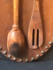 Rare Vintage Carved Wood Plaque Spoons Wooden Primitive Antique Display