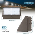 Full Cut Off Led Wall Pack Light 70w 56w 42w 28w Adjustable 3000-5000k Photocell