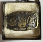 Solid Brass Commemorative Belt Buckle For Kuwait War Firefighters In 1991