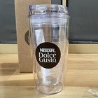Nescafe Dolce Gusto Coffee Tumbler Hot   Cold Cup Clear New 7    With Straw