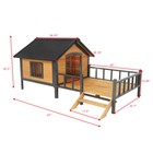 Outdoor Large Wooden Dog Kennel Cabin House With Porch  Pet Shelter For Dogs