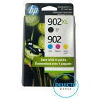 Genuine 4-pack Hp 902xl Black   902 Color C m y Ink Officejet Sealed 10 2025 