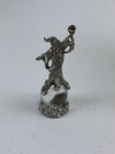 Vintage Pewter Wizard Figurine Crystal Ball Fantasy Mage Miniature 2 5   