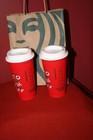 2 Starbucks 2019 Limited Ed Red Reusable Cup Grande 16oz Merry Coffee Christmas 
