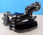 Haeger Black Stallion Horse Planter 11hx14w Gray Accent Tail Mane High Gloss Vtg