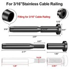 Black T316 Stainless Steel Swage Invisible Receiver End Fitting 3 16  Cable Rail