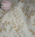Antique French Shabby Roses Floral Cotton Twill Fabric  3  Pink Olive Taupe Gray