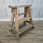 Vintage Step Ladder Rustic Reclaimed Wood Workshop Display Industrial Saw Horse
