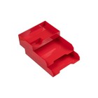 Jam Paper Stackable 3 Piece Desktop Organizer Set Red Plastic  344sre 