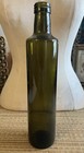 Preowned Long   Thin Glass Bottle Olive Green   Amber  Single Flower Vase  Decor