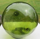 Asian Glass Fishing Float Xl 14  Moss-green Yard Ball Garden Art Vntg Usa Bz 26r