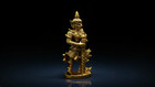Gold Giant King Yak Yaksa Figurine Baton Thailand Buddha Protection Mini