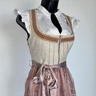 New Xl Oktoberfest Mauve Beige Lace Dirndl Dress Bavarian German Trachten
