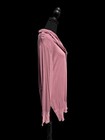 Distressed Mauve Hooded Pullover Top With Raw Hem