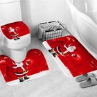 4 Piece Santa Claus Shower Curtain Set For Bathroom Christmas Decoration