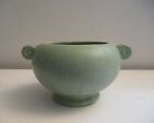 Vintage 1960 Floraline Mccoy Pottery Green Handled Bowl Vase Planter Nice Piece 