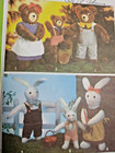 Stuffed Plush Animals Bear Bunny Craft Simplicity 9131 Sewing Pattern Uc Vtg 80s