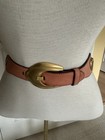 Vintage Escada Coral Gold Puffy Heart Belt