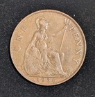 1936 Great Britain Penny Circulated Km  838