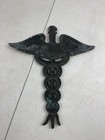 Cast Iron Medical Caduceus Vintage Symbol Sign Display
