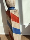 Antique Wooden Barber Pole Trade Sign 27 5    Hand Carved Folk Art Americana