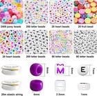96 Colors Pony Beads For Bracelet Making Kit  Rainbow Kandi Beads Bulk Hair Bead