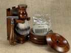 Holiday Men Wood Gift Set Shaving Safety Razor Soap Bowl Mug Brush Stand Handmad