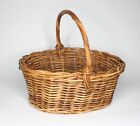 Wicker Basket Open With Handle French Market Basket Large Farm Basket Vtg