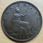 1873 Great Britain Farthing Coin