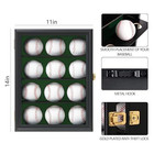 Verani Baseball And Bat Display Case Lockable Wood Cabinet Black