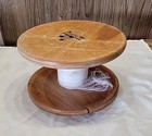 Vintage Wood Industrial Textile Wooden Spool bobbin Primitive 8 1 4  X 4 1 2