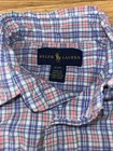 Ralph Lauren Boys Size 3 3t Button Down Blue Plaid Shirt Long Sleeve Logo Preppy