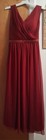 Jj s House Burgundy Sleeveless V-neck Bridesmaid Dress Lace-up Back