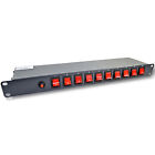 10 Outlets 15a 125v Power Strip 19  1u Rack Mount Pdu Surge Protector And Switch