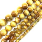 Gemstone Gold Natural Tiger Eye Round Loose Beads 15  Strand 4 6mm 8mm 10mm 12mm