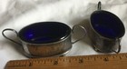 2 Antique Silver Oval Open Salt Cellars - Clark   Sewell Silversmith - Chester
