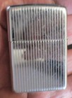 Vintage 1966 Zippo Engine Turned Lighter Polished Chrome Red Felt Insert - Blank
