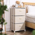 Dresser Tower With 3 Drawers For Bedroom  Fabric Storage Organizer Unit