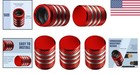 5 Pack Red Tire Valve Stem Caps - Leak-proof  Corrosion Resistant Accessories
