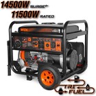 Wen 14 500-w Portable Tri-fuel Gas Powered Generator  Electric Start  tf1450 