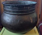 Hammered Copper 10    X 12    Pot Large Vintage Patina Planter Cauldron Unknown Orig