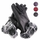 Gloves Women s Leather Winter Warm Driving Soft Lining Thermal Mittens Windproof