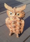 Vintage Cryptomeria Carved Cedar Wood Japanese Sugi Owl Art Sculpture