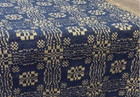 New Primitive Colonial Throw Navy Tan Woven 52 x74  Gettysburg Cotton Farmhouse