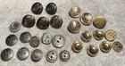 Vintage Button Group Of 27  Brass   Silver Metal 1 2    -5 8   