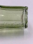 Eau De Vie Bottle Antique Green Glass Embossed French Apothecary Barber Panel